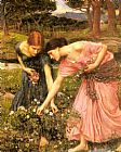 John William Waterhouse - Gather ye rosebuds while ye may painting